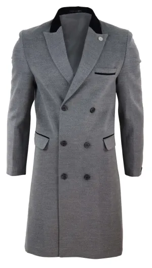 3/4 Long Double Breasted Overcoat Wool Mix Peaky Blinders