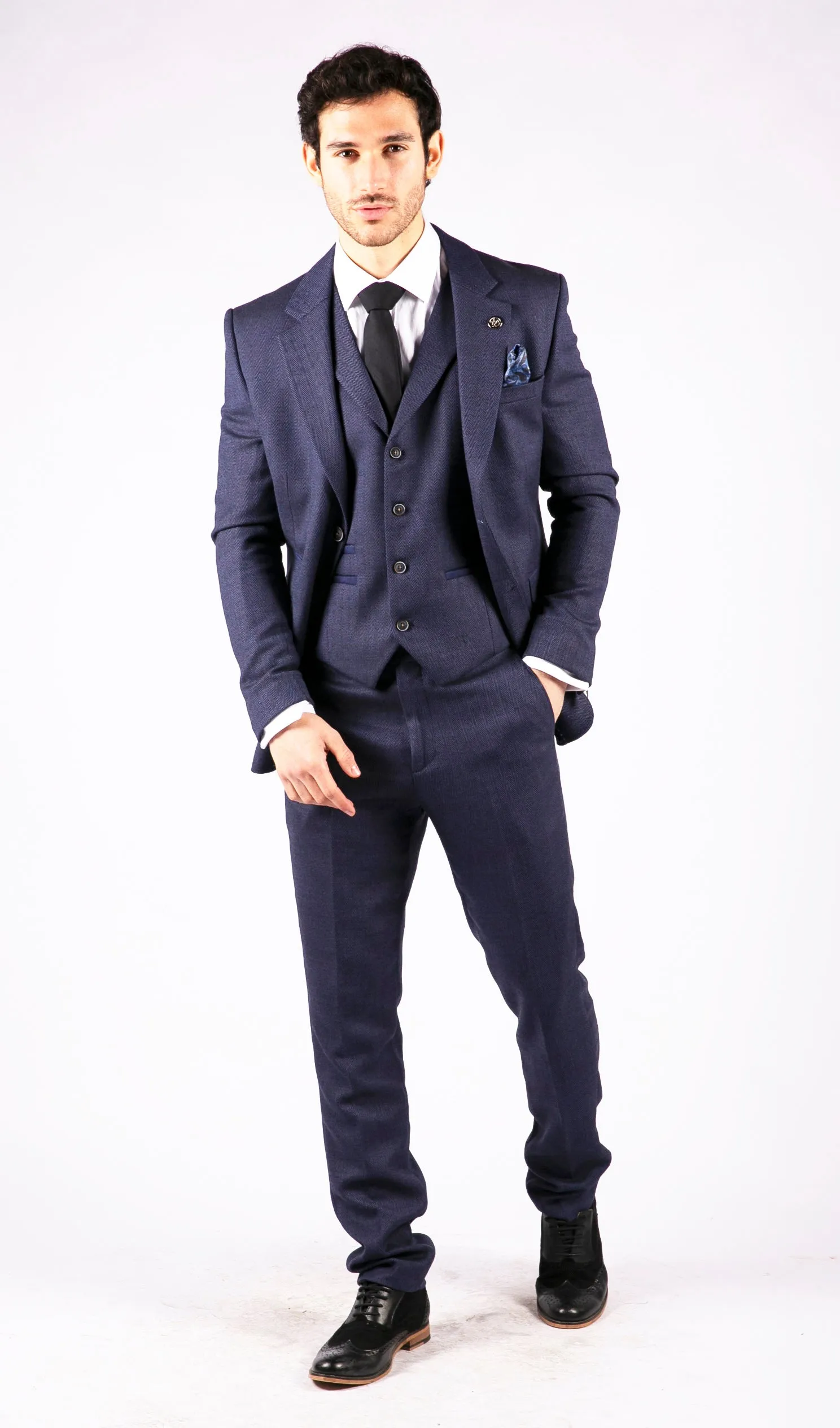 AK-04 Herringbone Tweed 3 Piece Suit