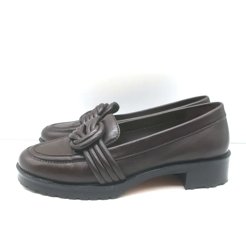 Alexandre Birman Vicky Loafers Dark Brown Leather Size 38.5