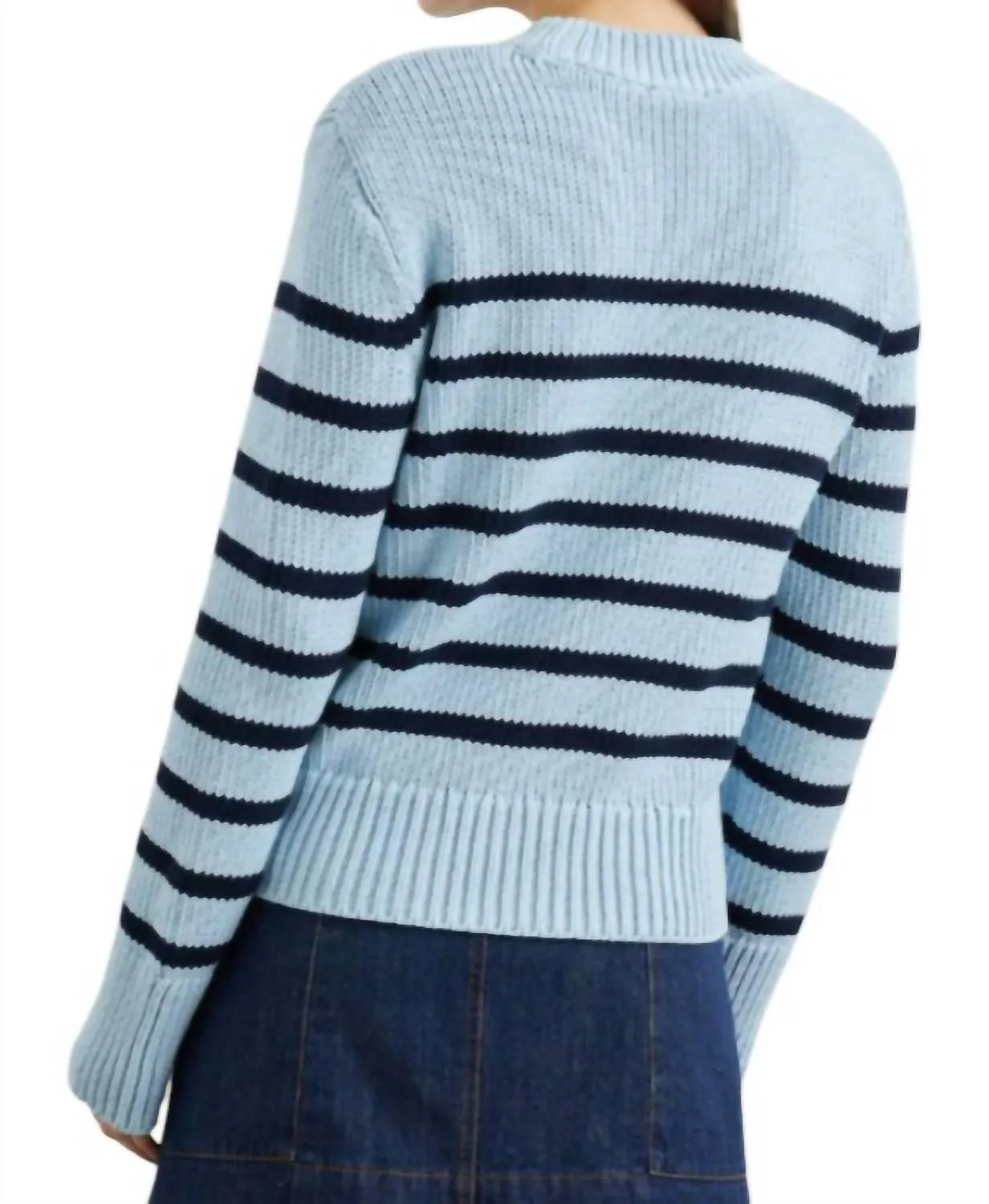 Alise Sweater In Sky Navy Stripe