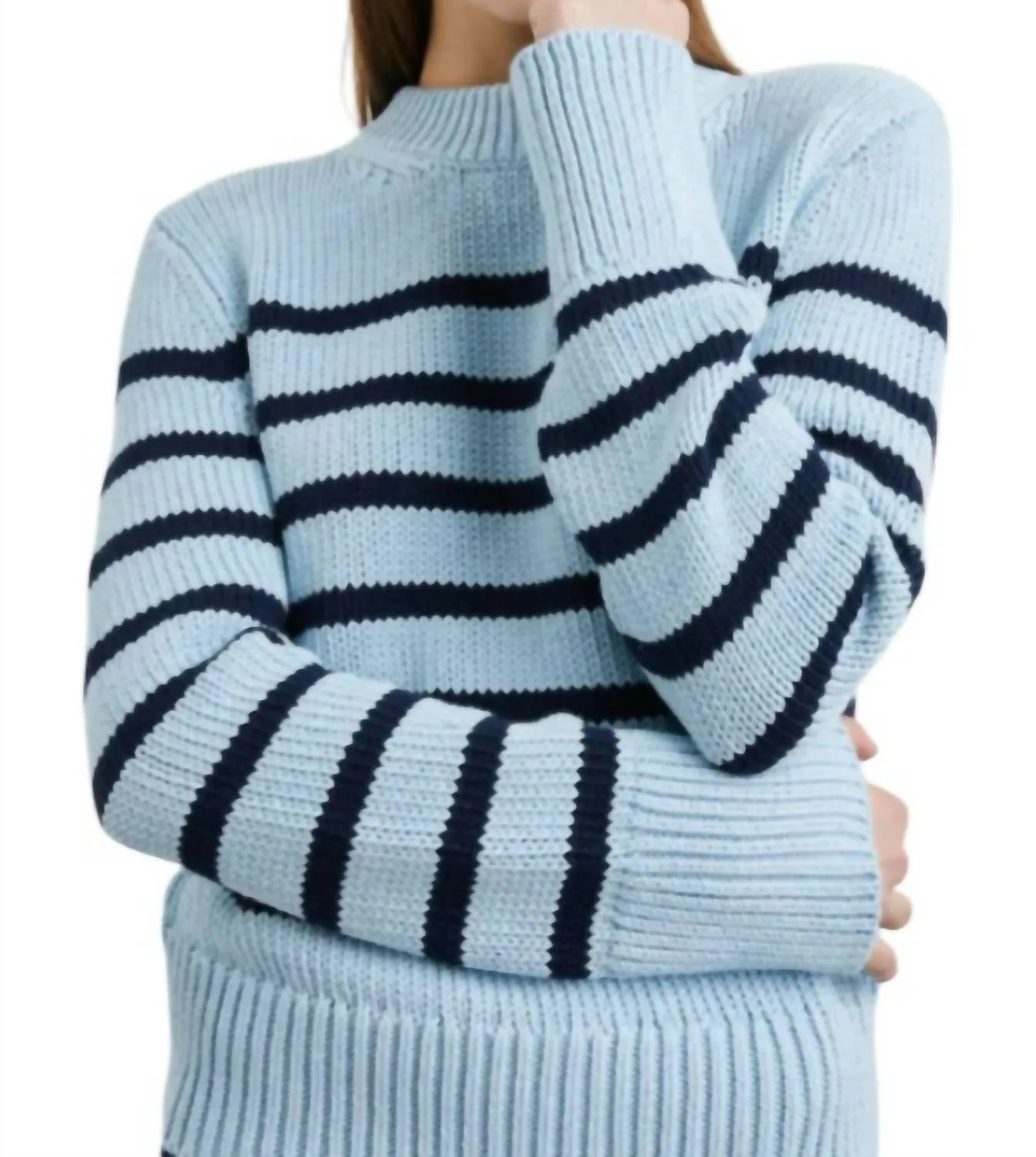 Alise Sweater In Sky Navy Stripe