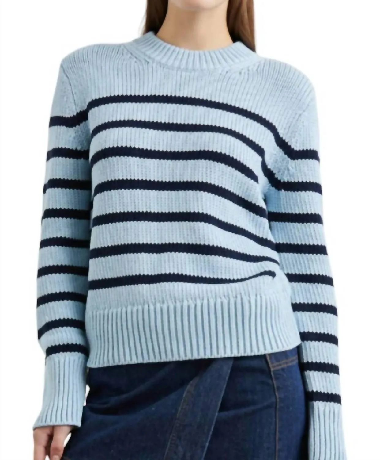 Alise Sweater In Sky Navy Stripe