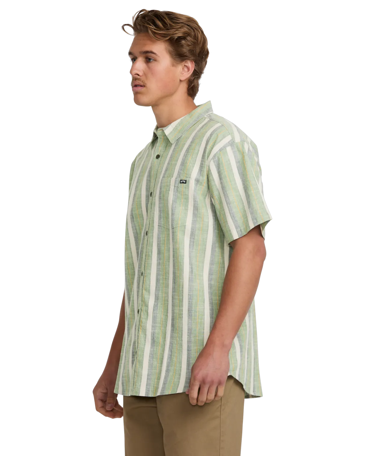 All Day Stripe Shirt in Moss