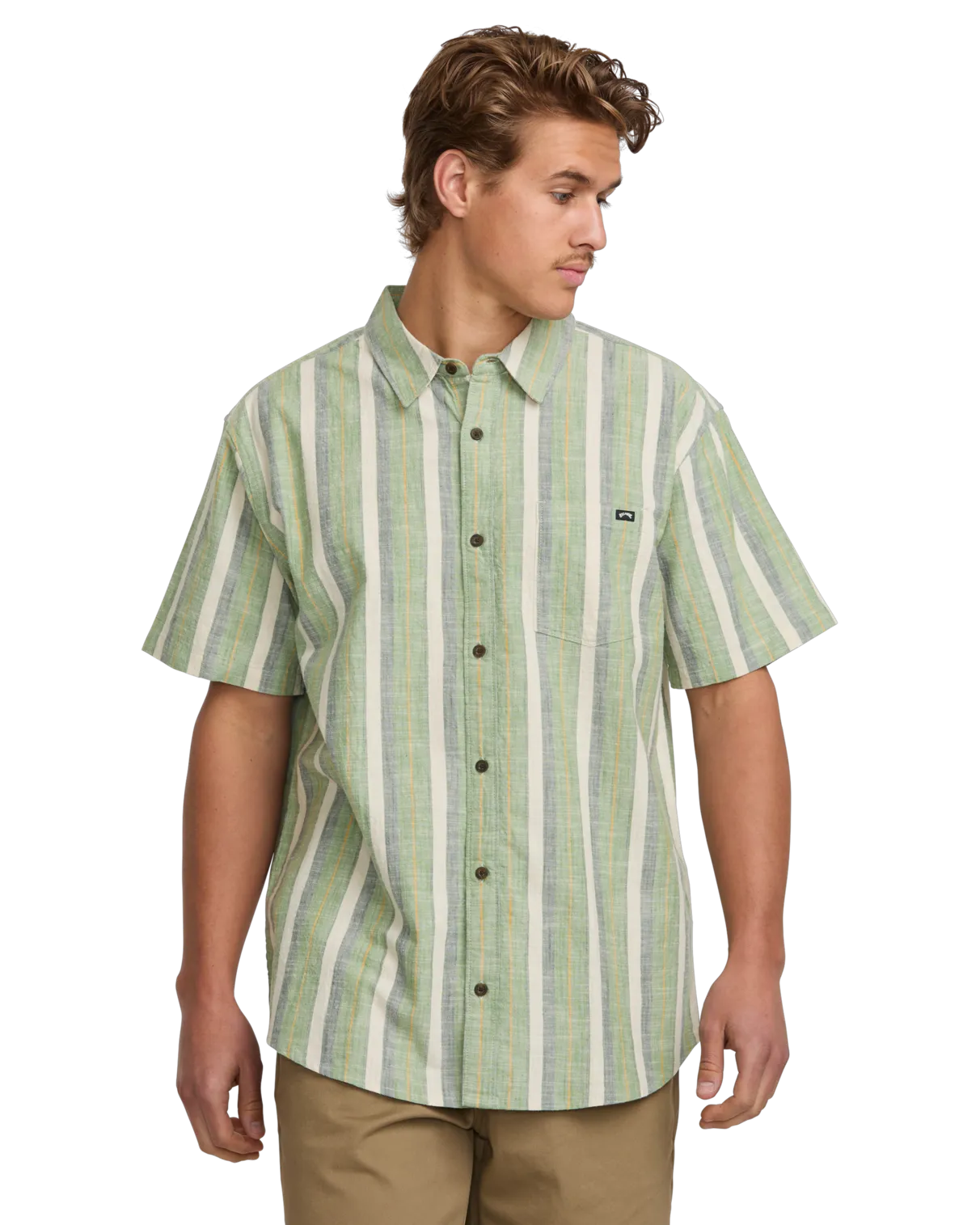 All Day Stripe Shirt in Moss
