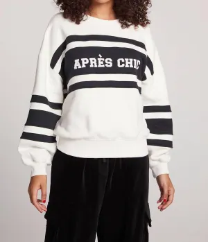 Aprés Chic Pullover Sweater In Black/white