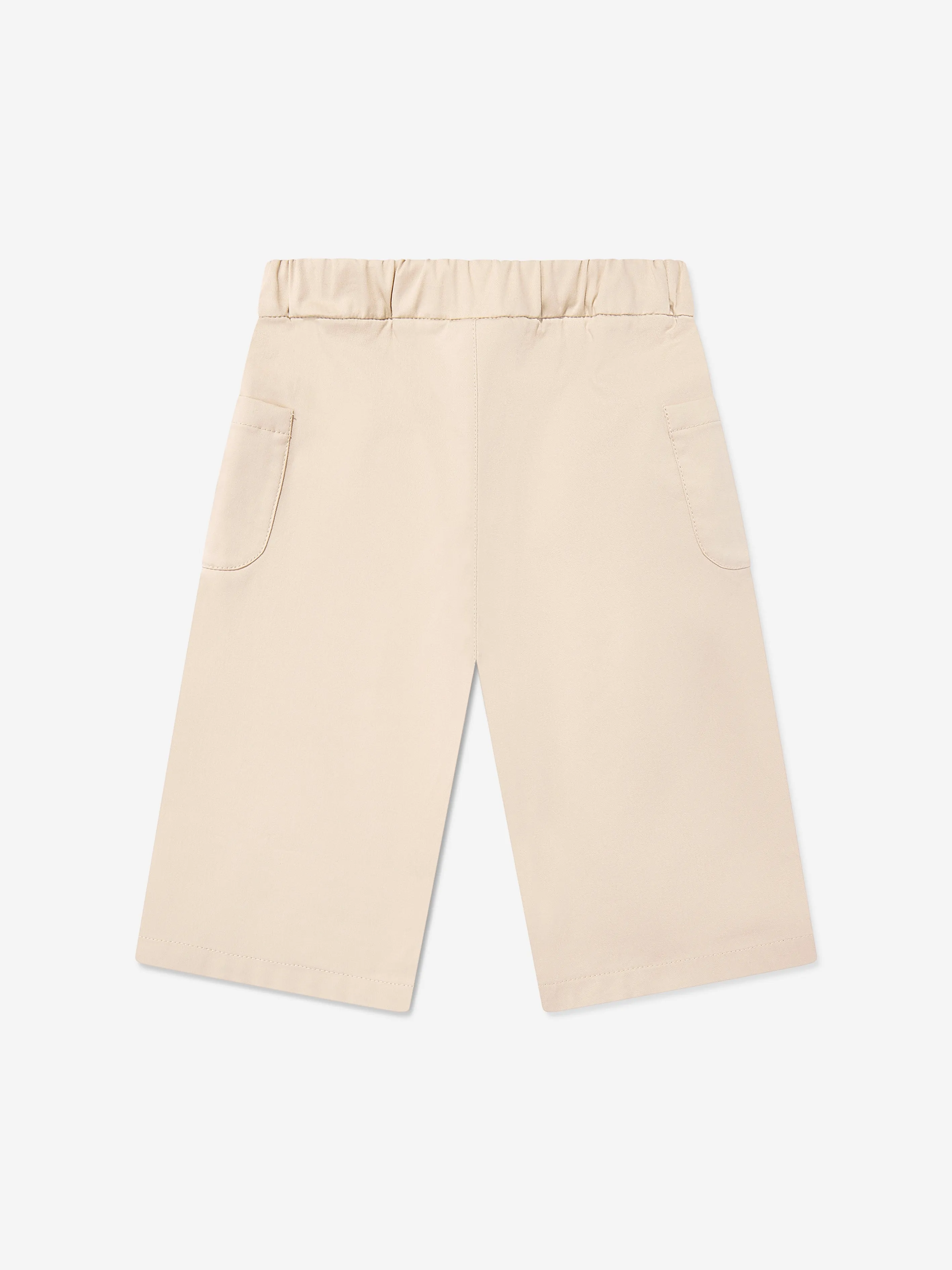 Baby Girls Stretch Gabardine Trousers in Beige