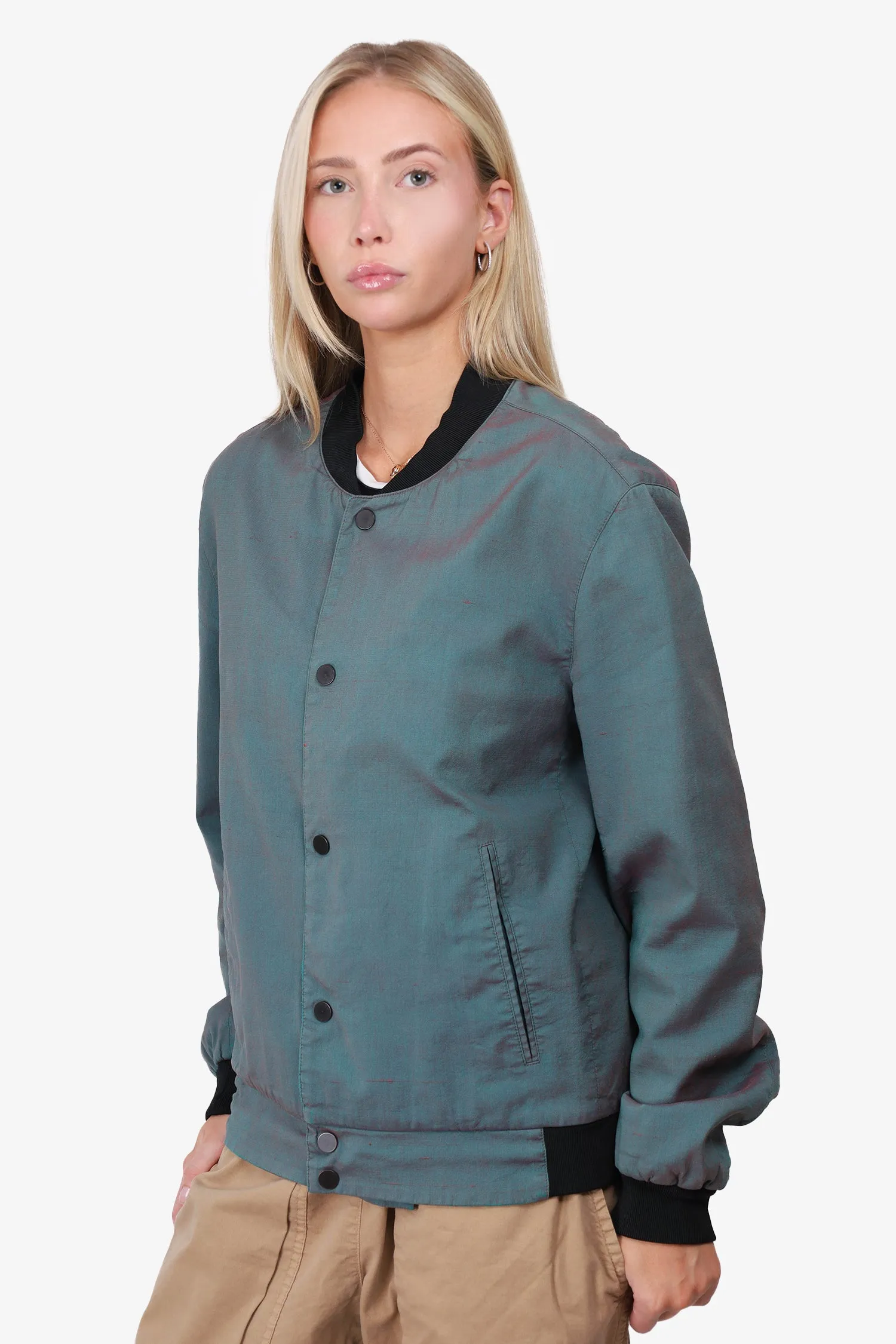 Balenciaga Blue Iridescent Bomber Jacket Size 50 Mens