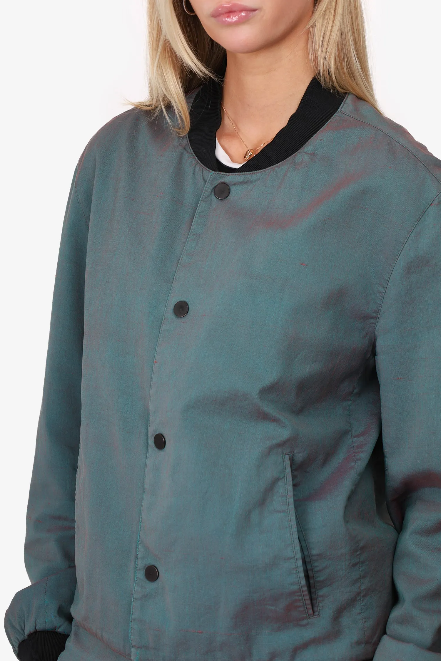 Balenciaga Blue Iridescent Bomber Jacket Size 50 Mens