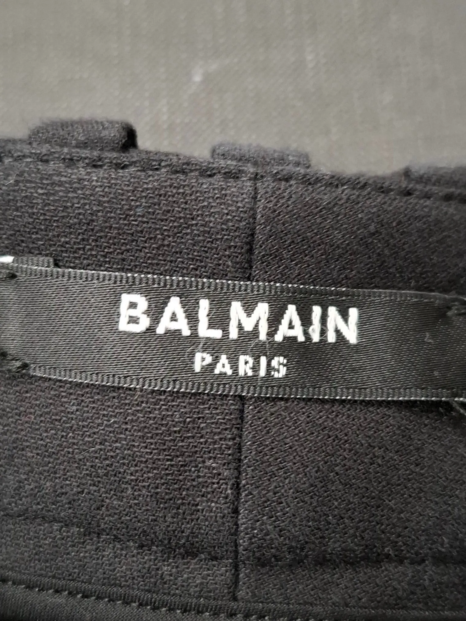Balmain Draped Straight-Leg Cropped Trousers in Black Wool
