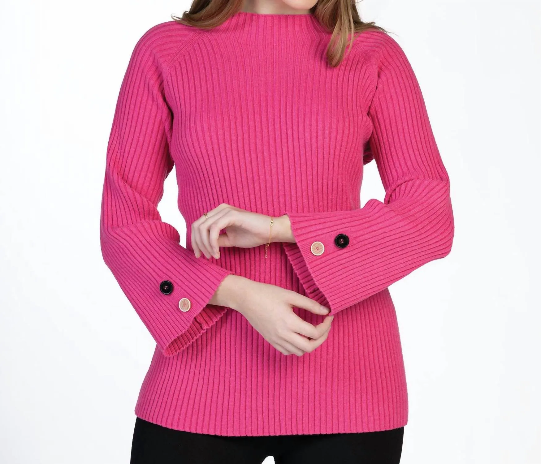 Bell Sleeve Sweater In Rose
