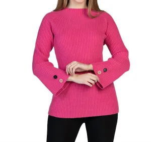 Bell Sleeve Sweater In Rose