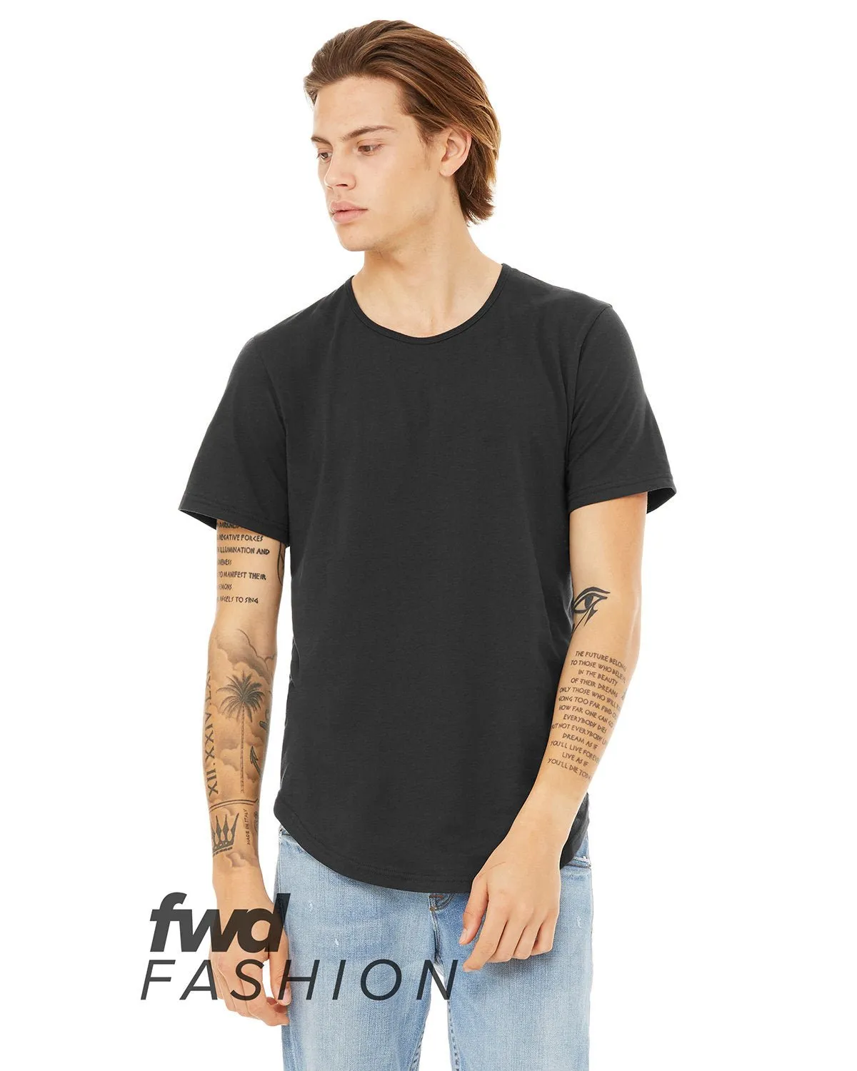 Bella   Canvas 3003C FWD Fashion Men's Curved Hem Short Sleeve T-Shirt
