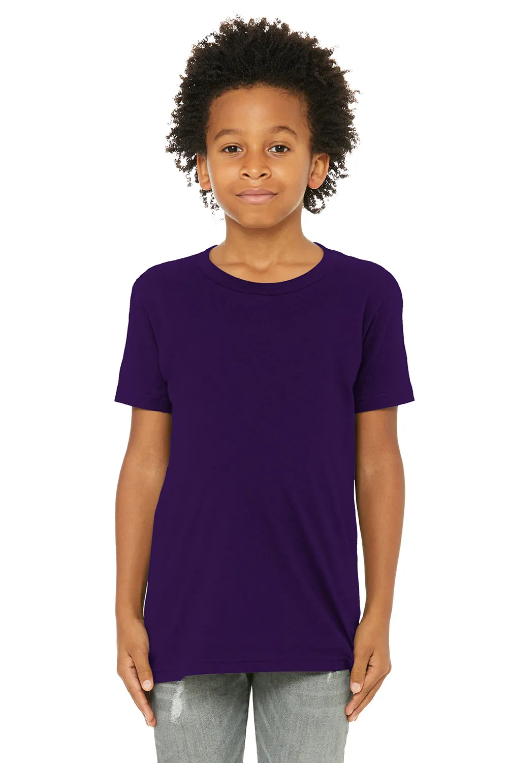 Bella   Canvas Youth Jersey Short Sleeve Crewneck T-Shirt - Team Purple