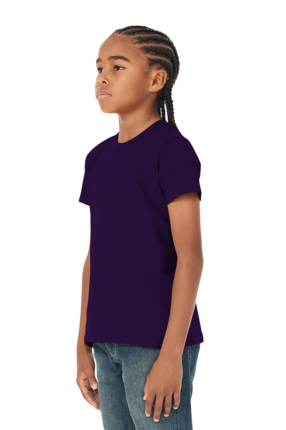 Bella   Canvas Youth Jersey Short Sleeve Crewneck T-Shirt - Team Purple