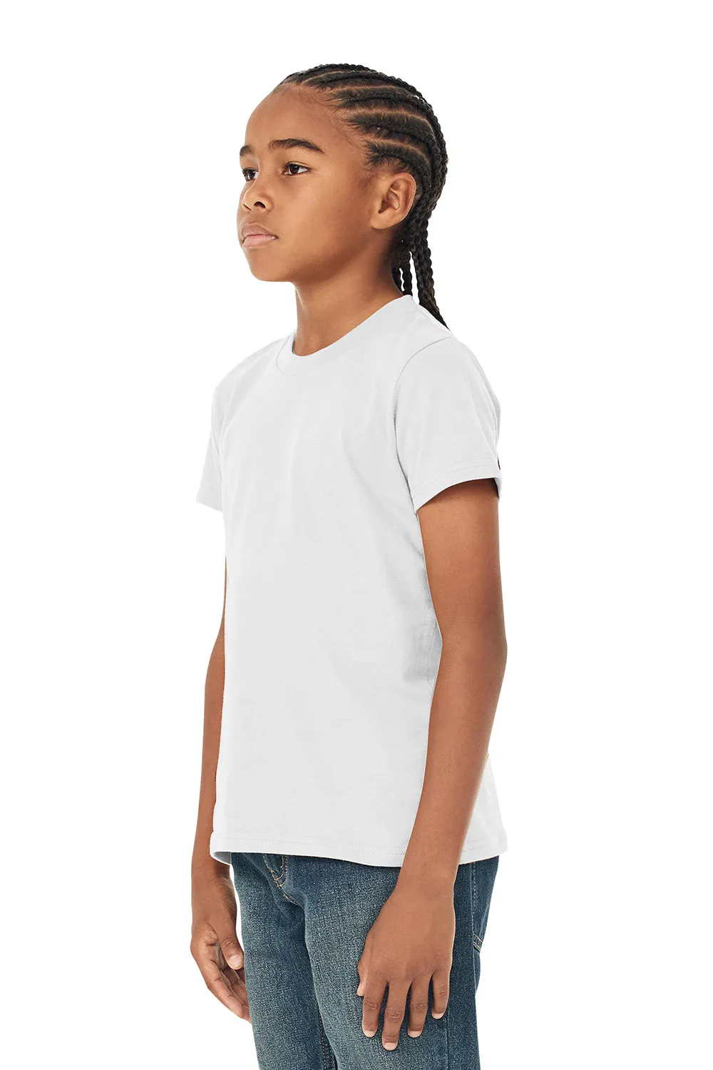 Bella   Canvas Youth Jersey Short Sleeve Crewneck T-Shirt - White