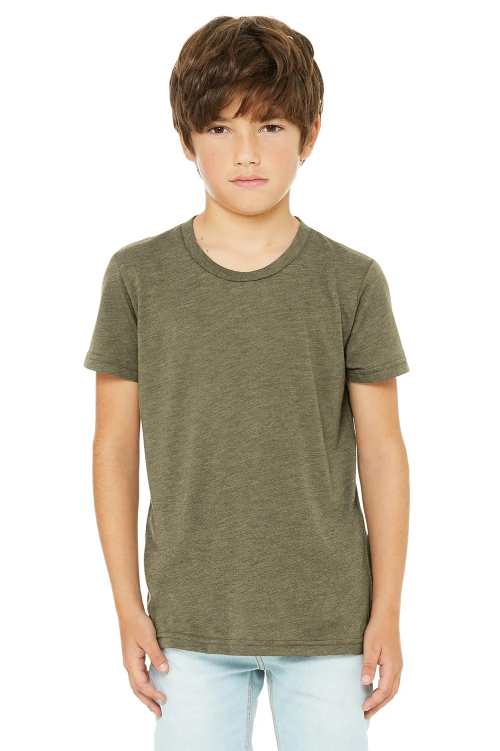 Bella   Canvas Youth Short Sleeve Crewneck T-Shirt - Olive Green