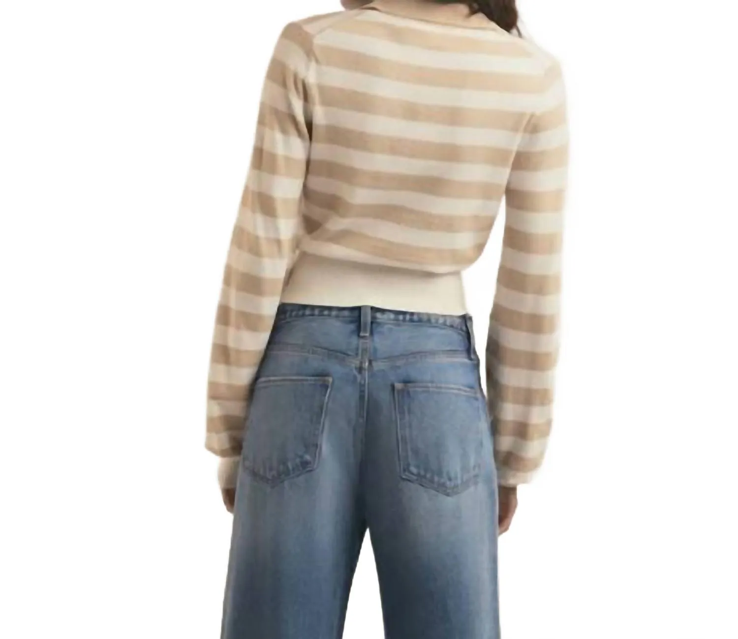 Belle Stripe Sweater In Beige/ivory