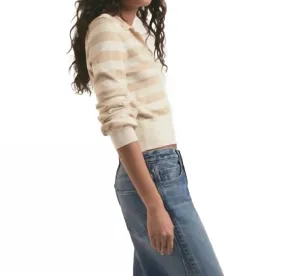 Belle Stripe Sweater In Beige/ivory
