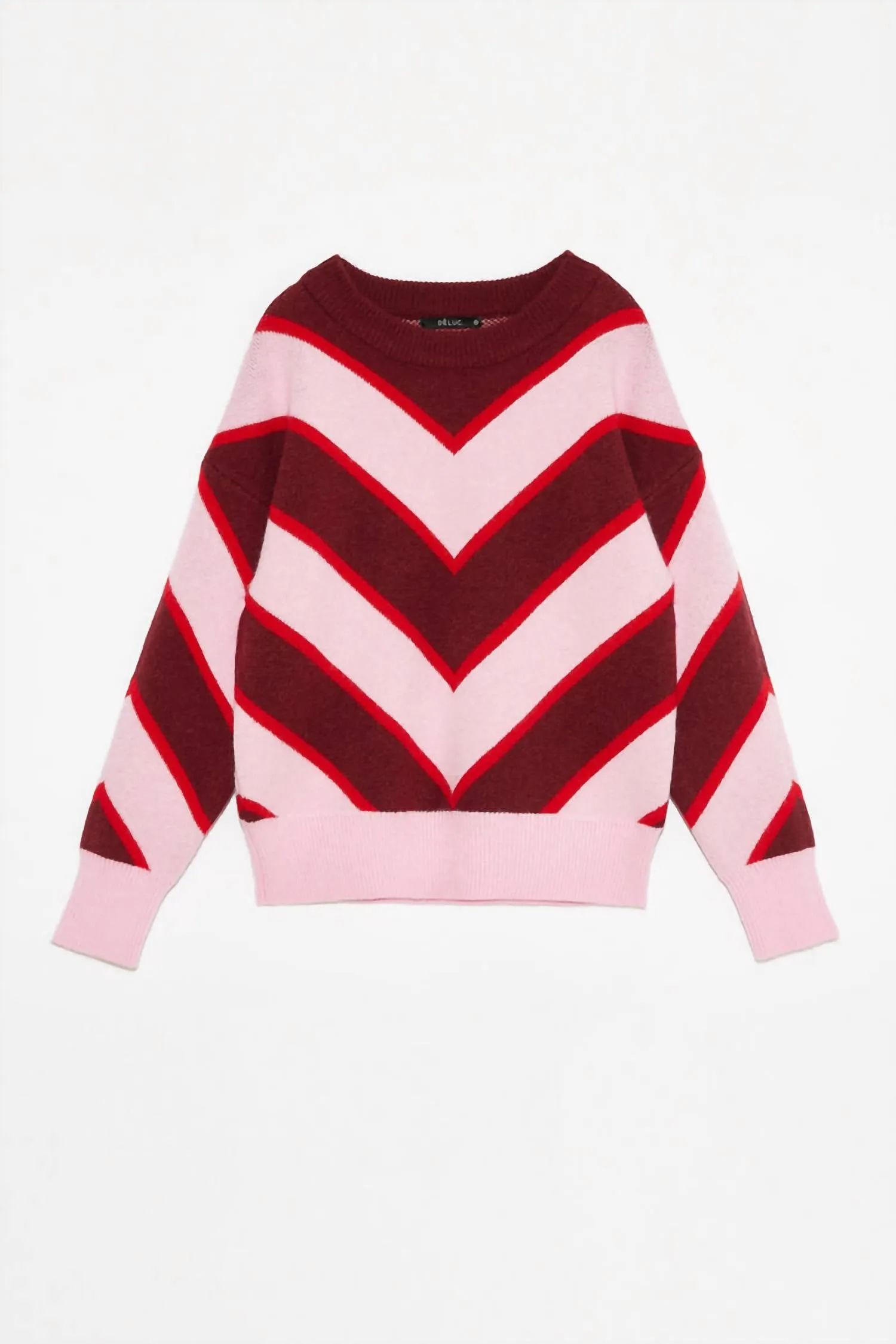 Bellis Sweater In Pink, Bordeaux & Red