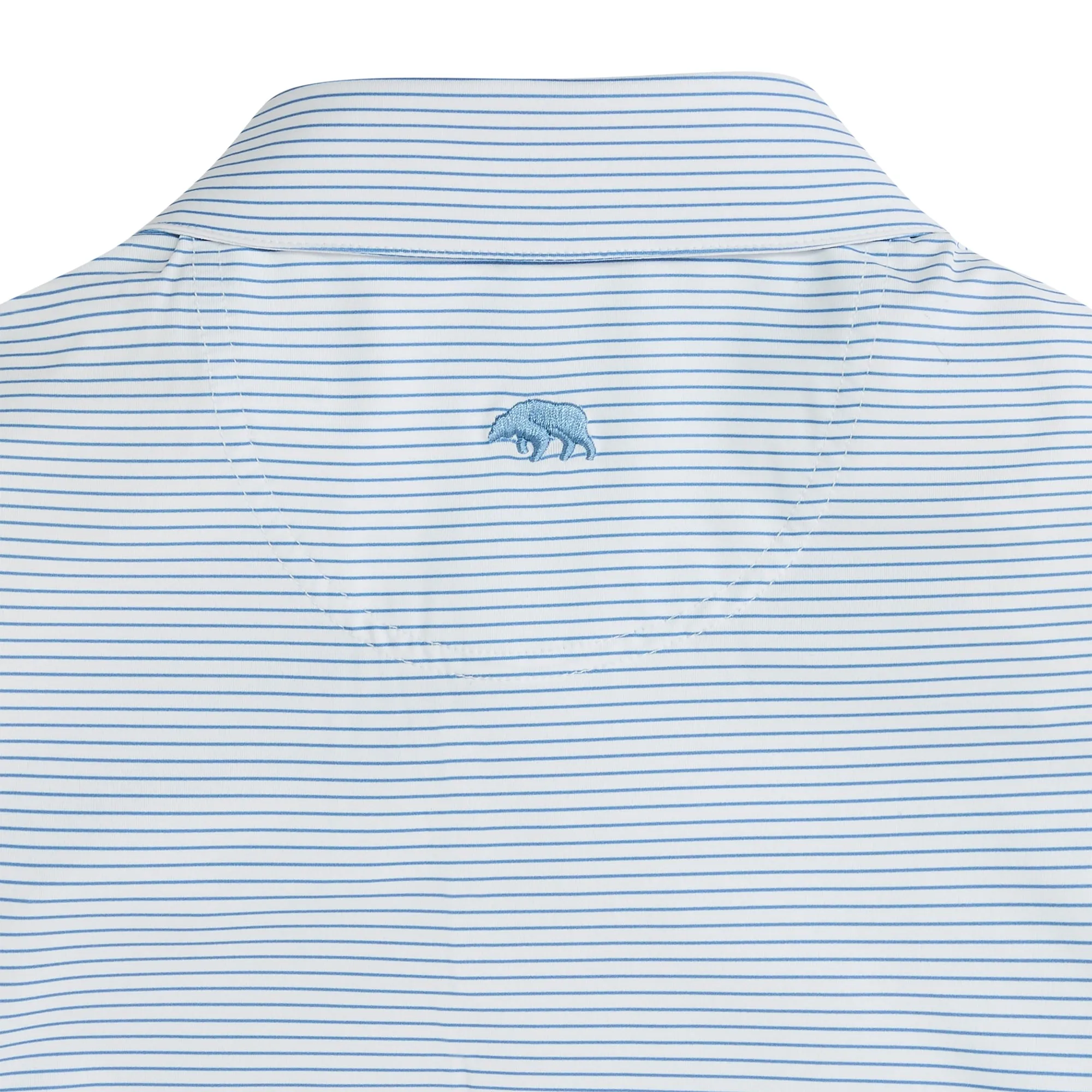 Birdie Stripe Performance Polo - Lichen Blue
