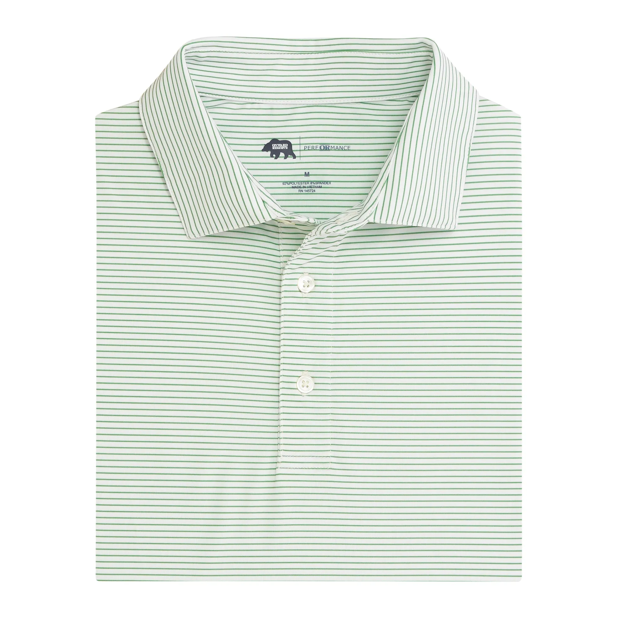 Birdie Stripe Performance Polo - Shale Green