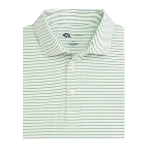 Birdie Stripe Performance Polo - Shale Green