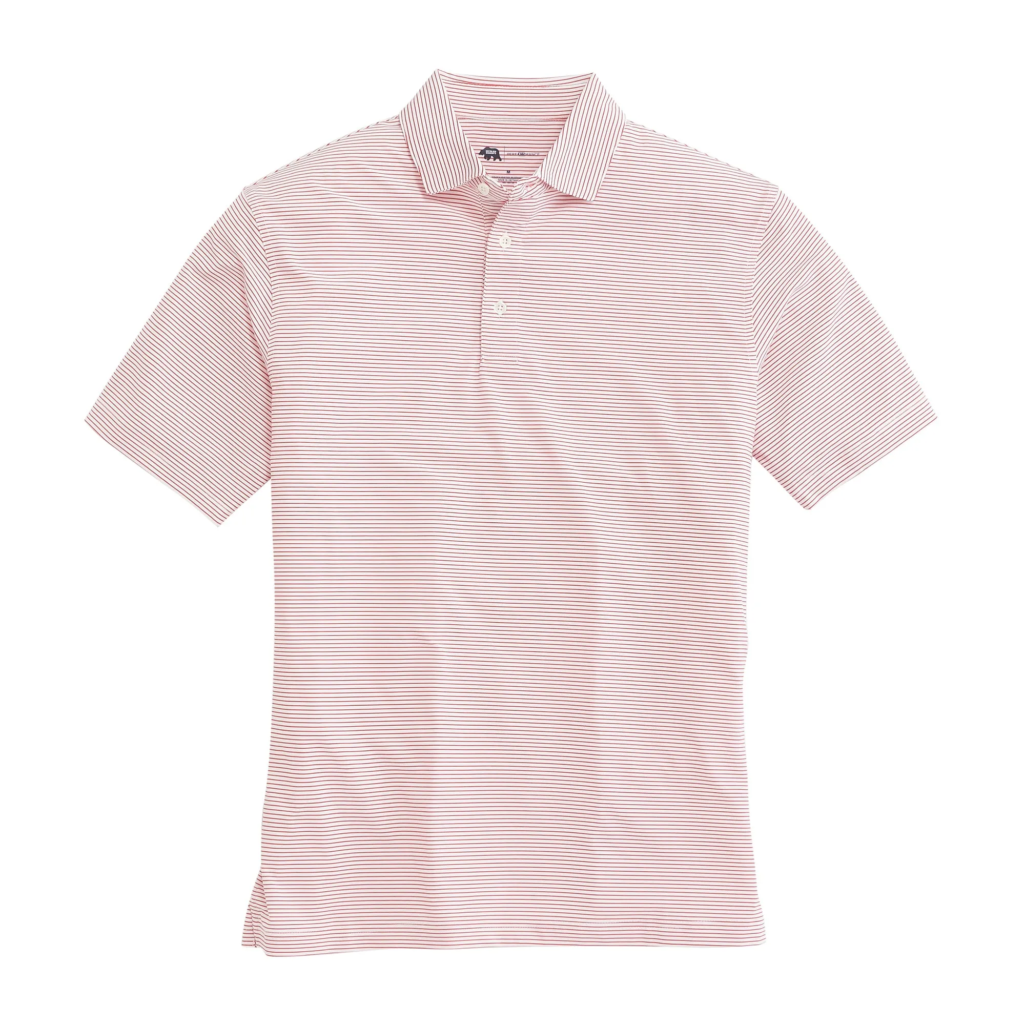Birdie Stripe Performance Polo - White/Red