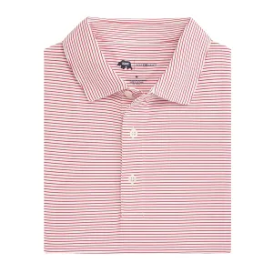 Birdie Stripe Performance Polo - White/Red