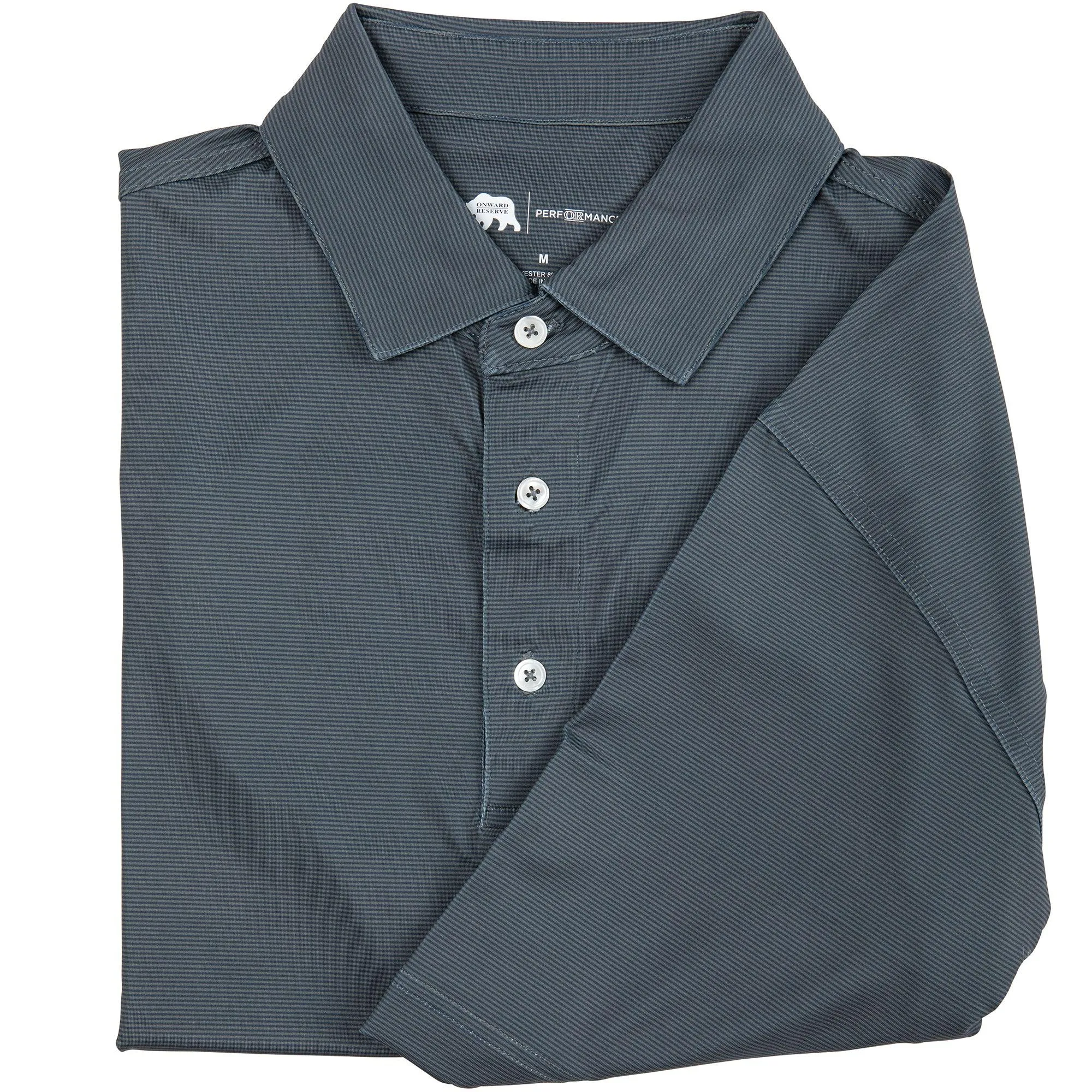 Blade Stripe Performance Polo - Gunmetal/Collegiate Blue