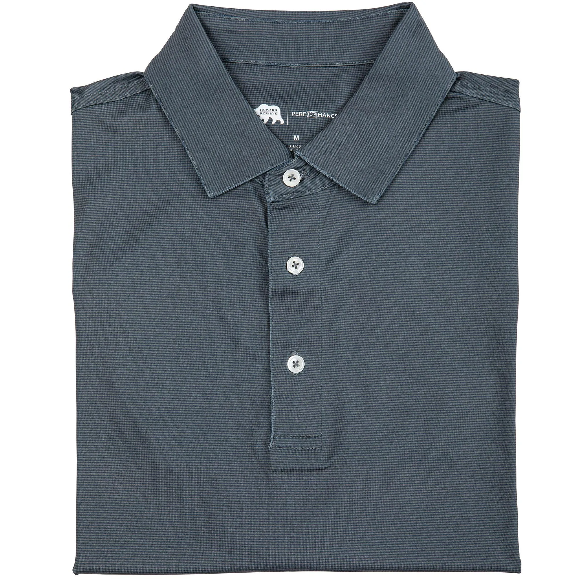 Blade Stripe Performance Polo - Gunmetal/Collegiate Blue