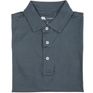 Blade Stripe Performance Polo - Gunmetal/Collegiate Blue