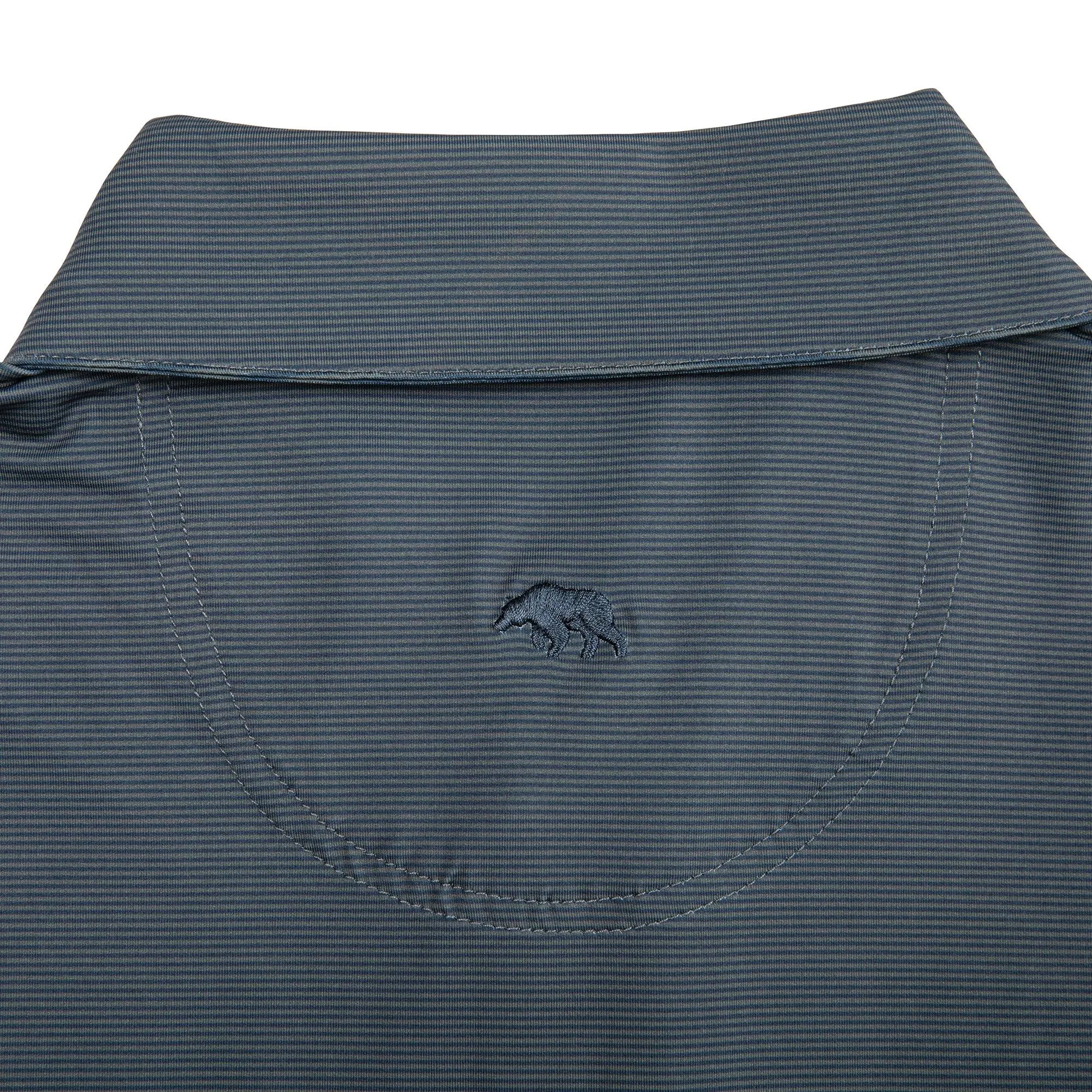 Blade Stripe Performance Polo - Gunmetal/Collegiate Blue