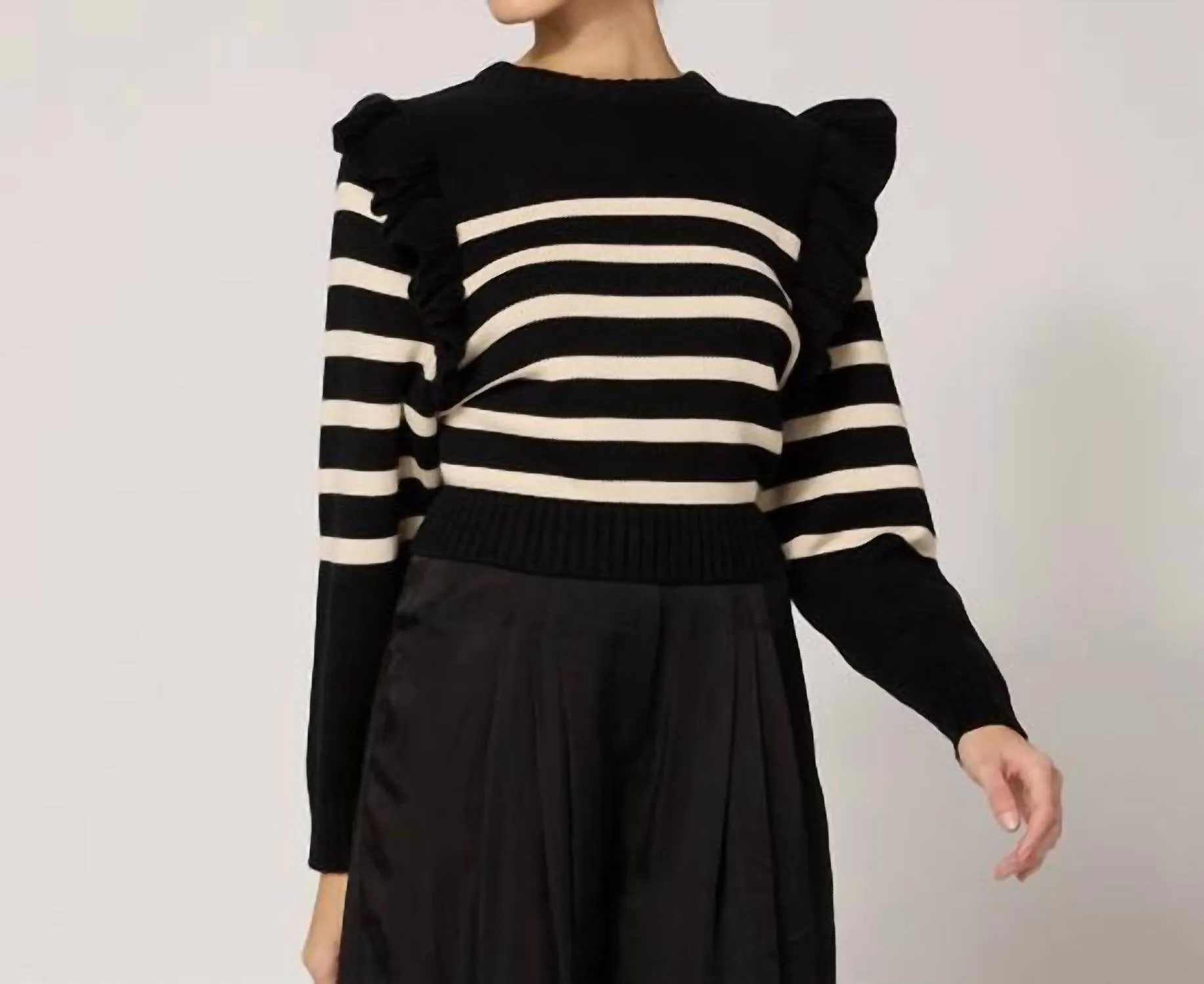 Blair Sweater In Black/ivory
