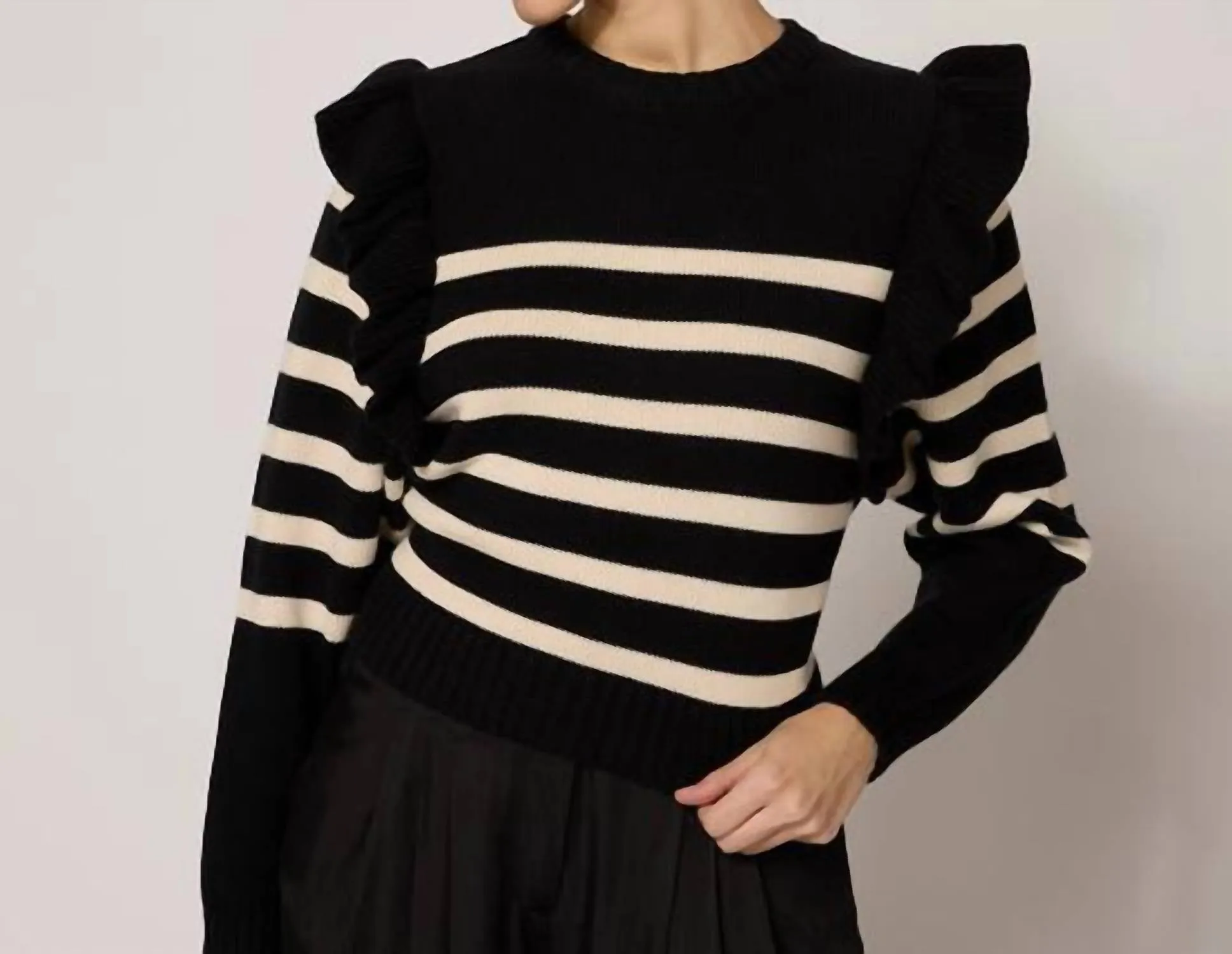Blair Sweater In Black/ivory