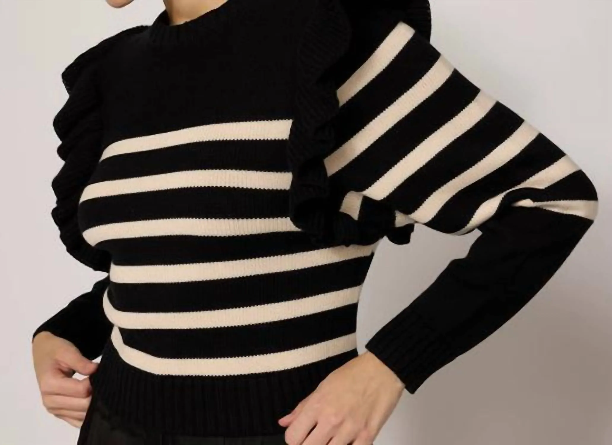 Blair Sweater In Black/ivory
