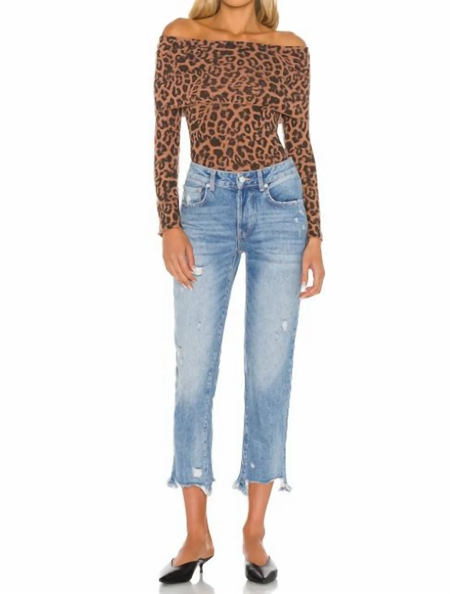 Blake Sweater In Brushed Leopard