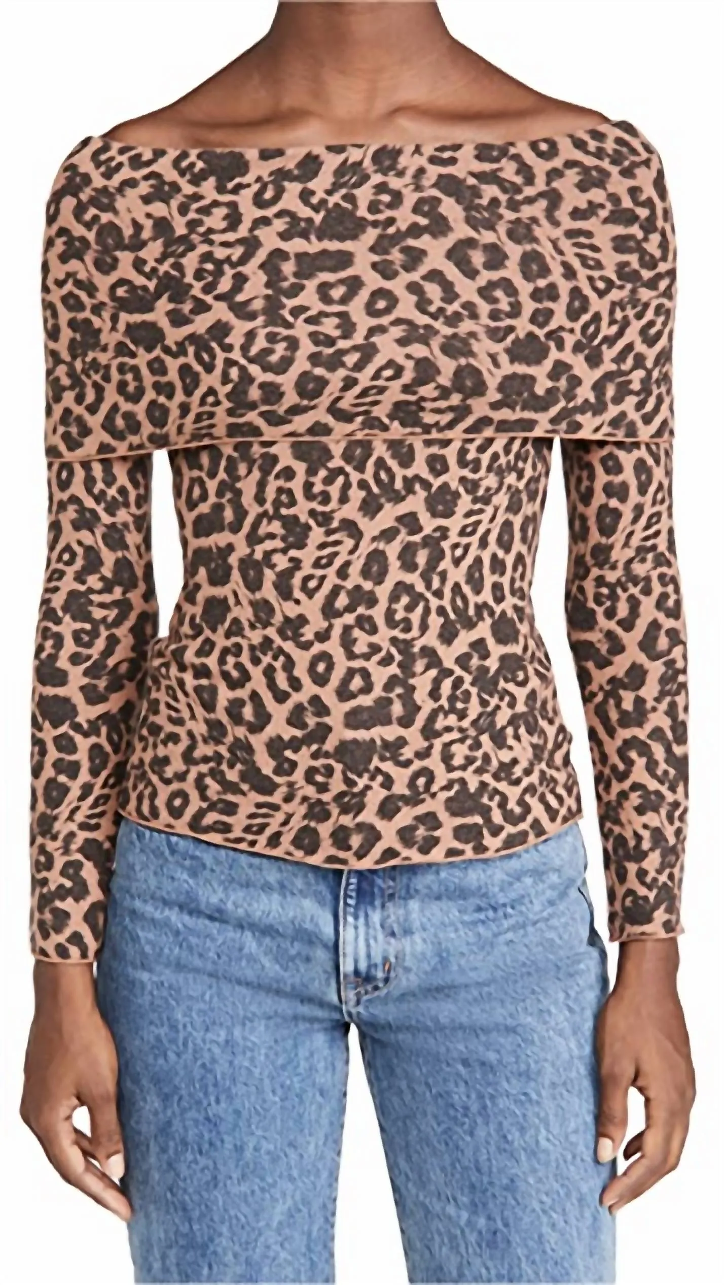 Blake Sweater In Brushed Leopard
