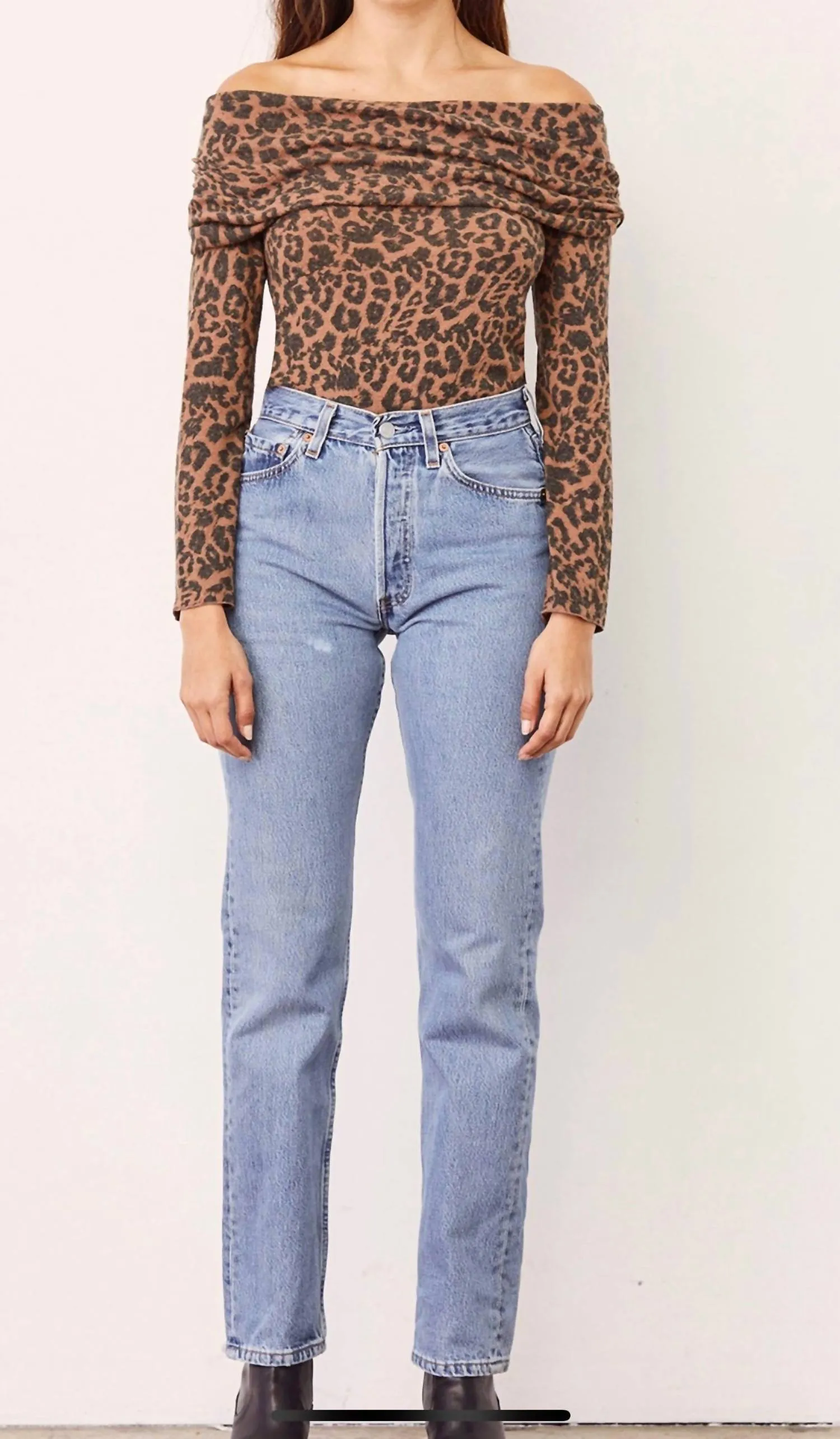 Blake Sweater In Brushed Leopard