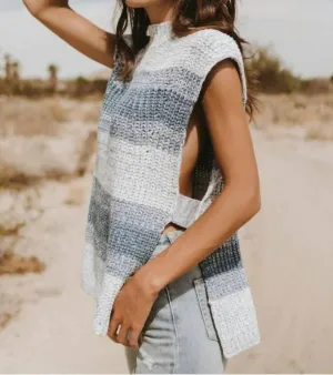 Blue Stripe Sweater Tank