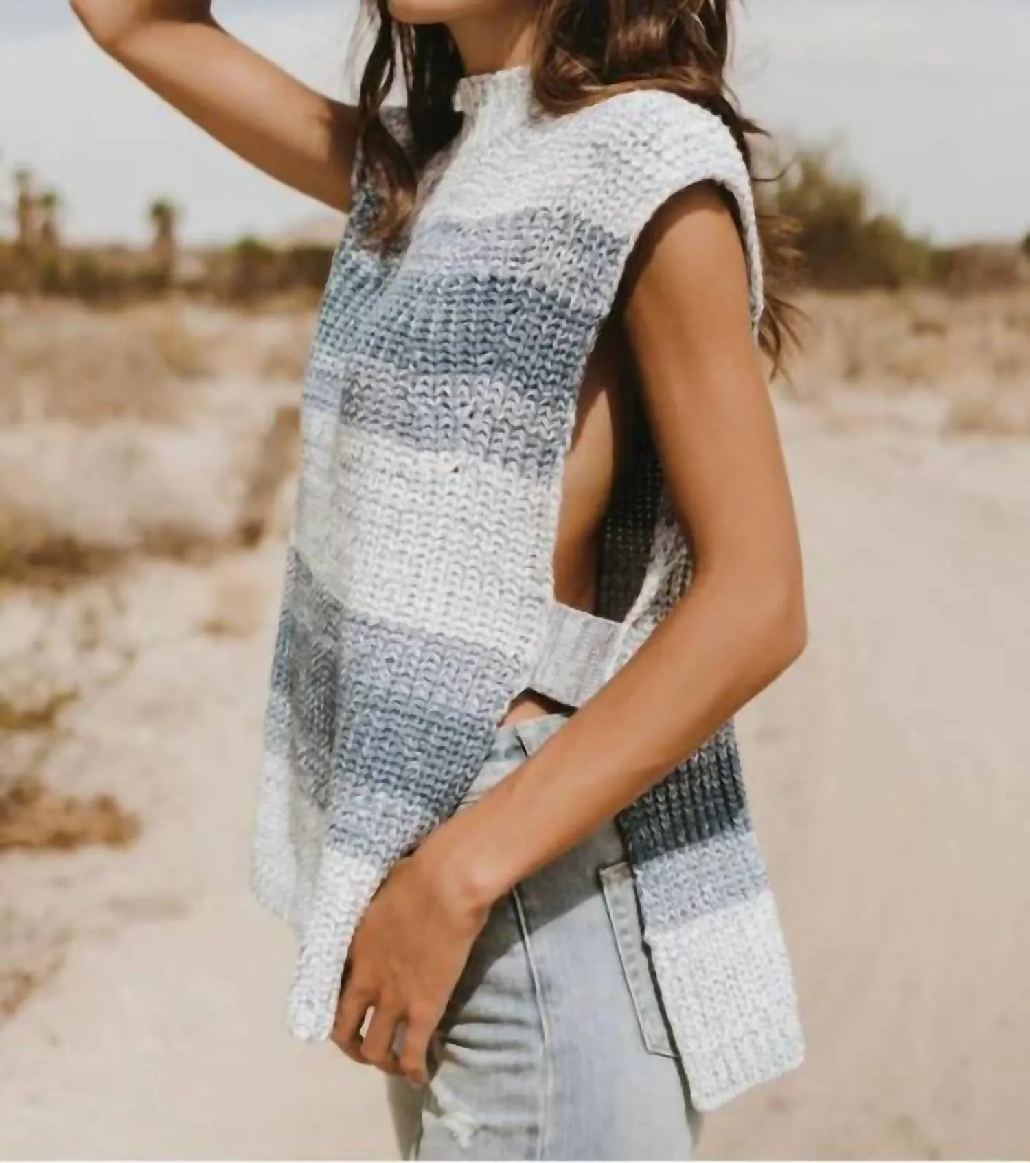 Blue Stripe Sweater Tank