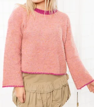 Boucle Cozy Sweater In Pink