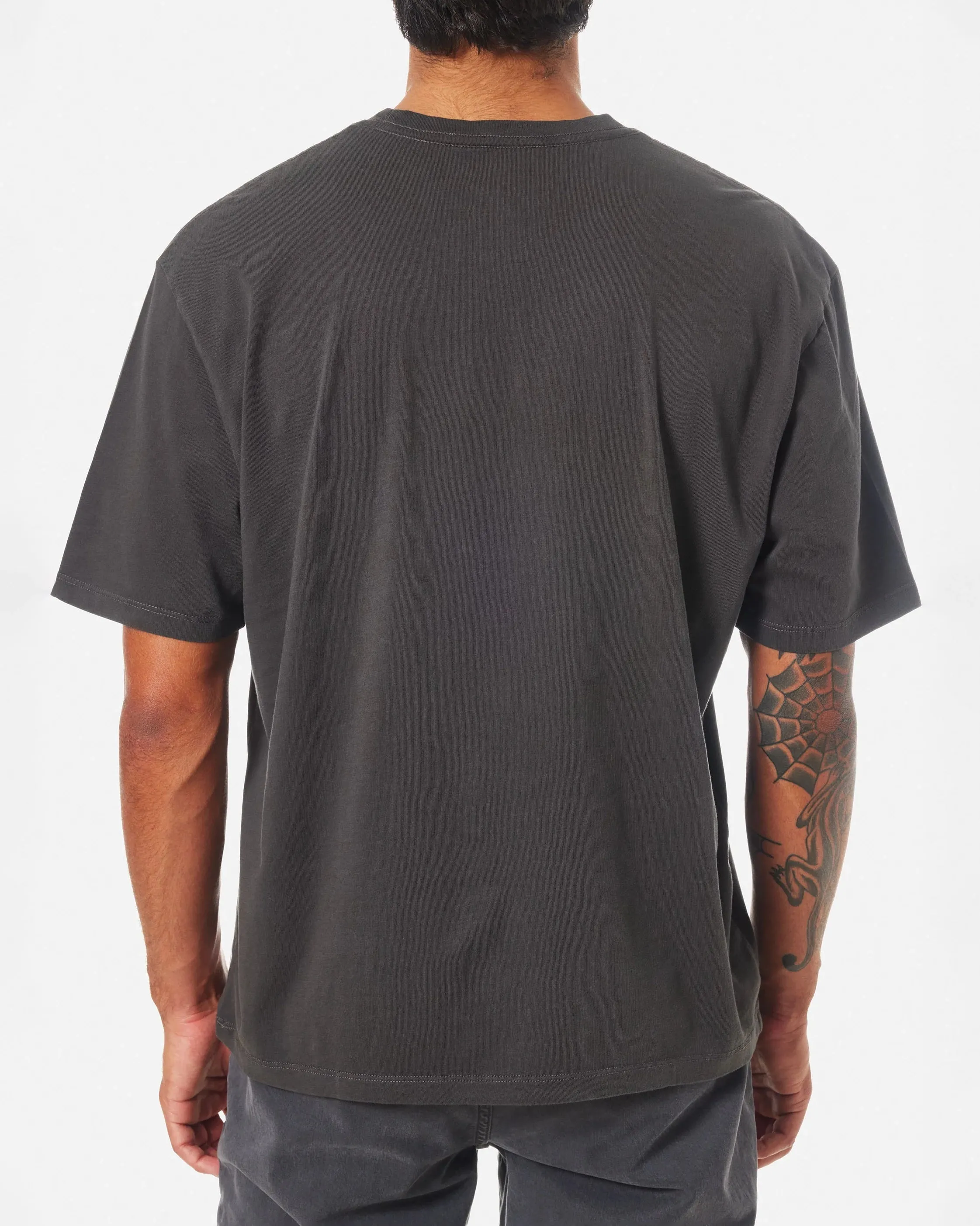 Box Fit Heritage T-Shirt in Black Wash Pigment Dye