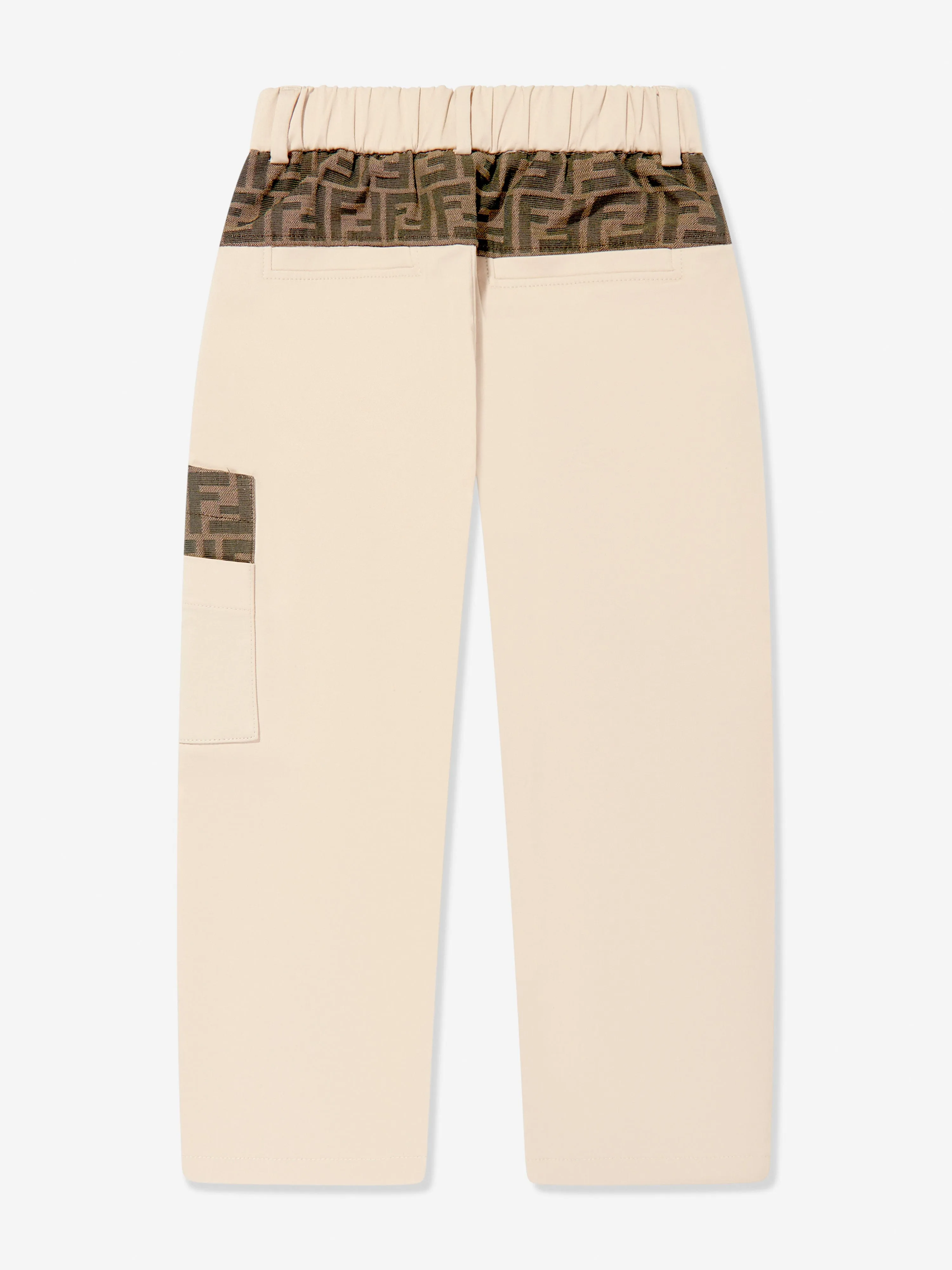 Boys Stretch Gabardine Trousers in Beige