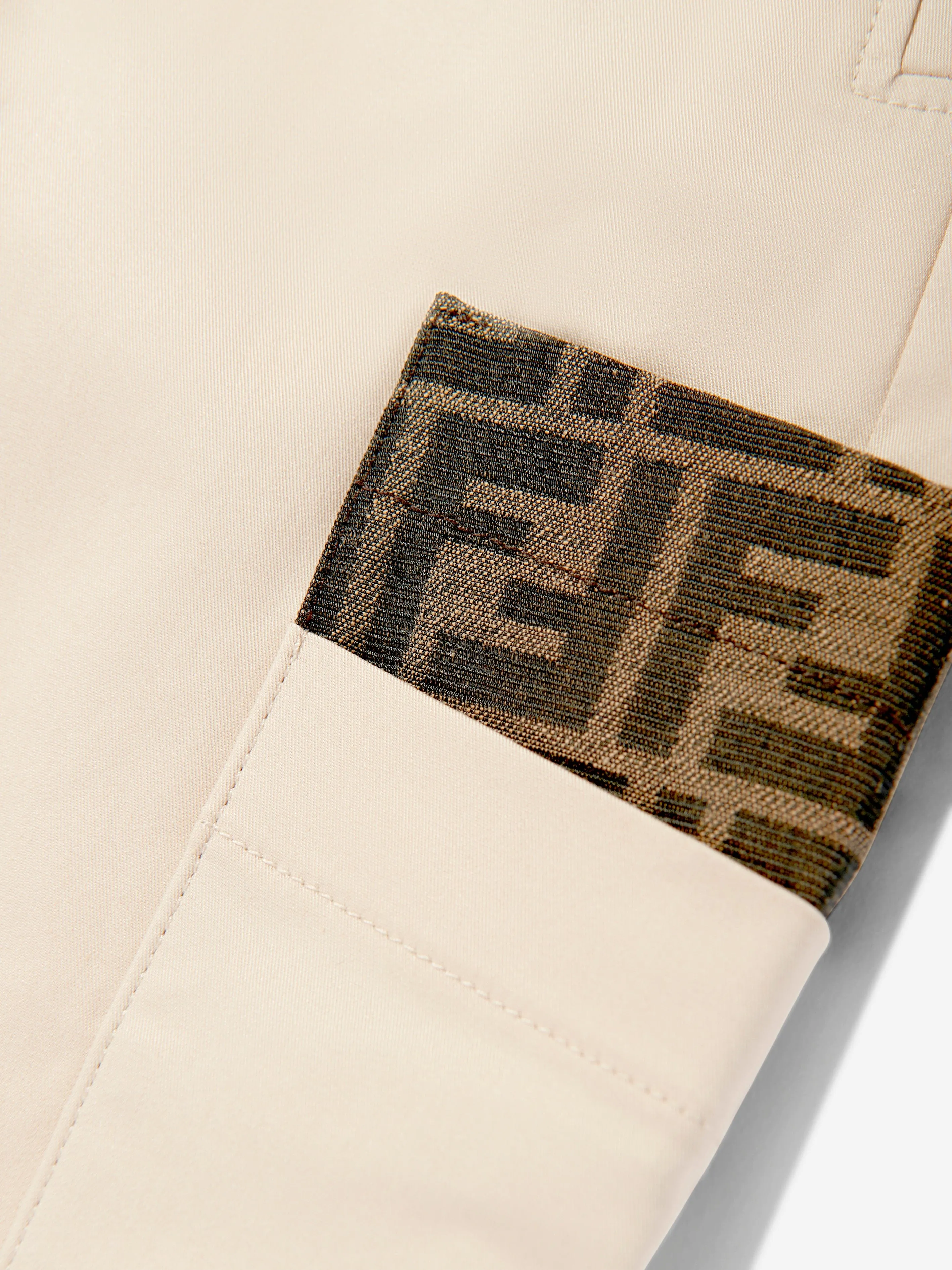 Boys Stretch Gabardine Trousers in Beige