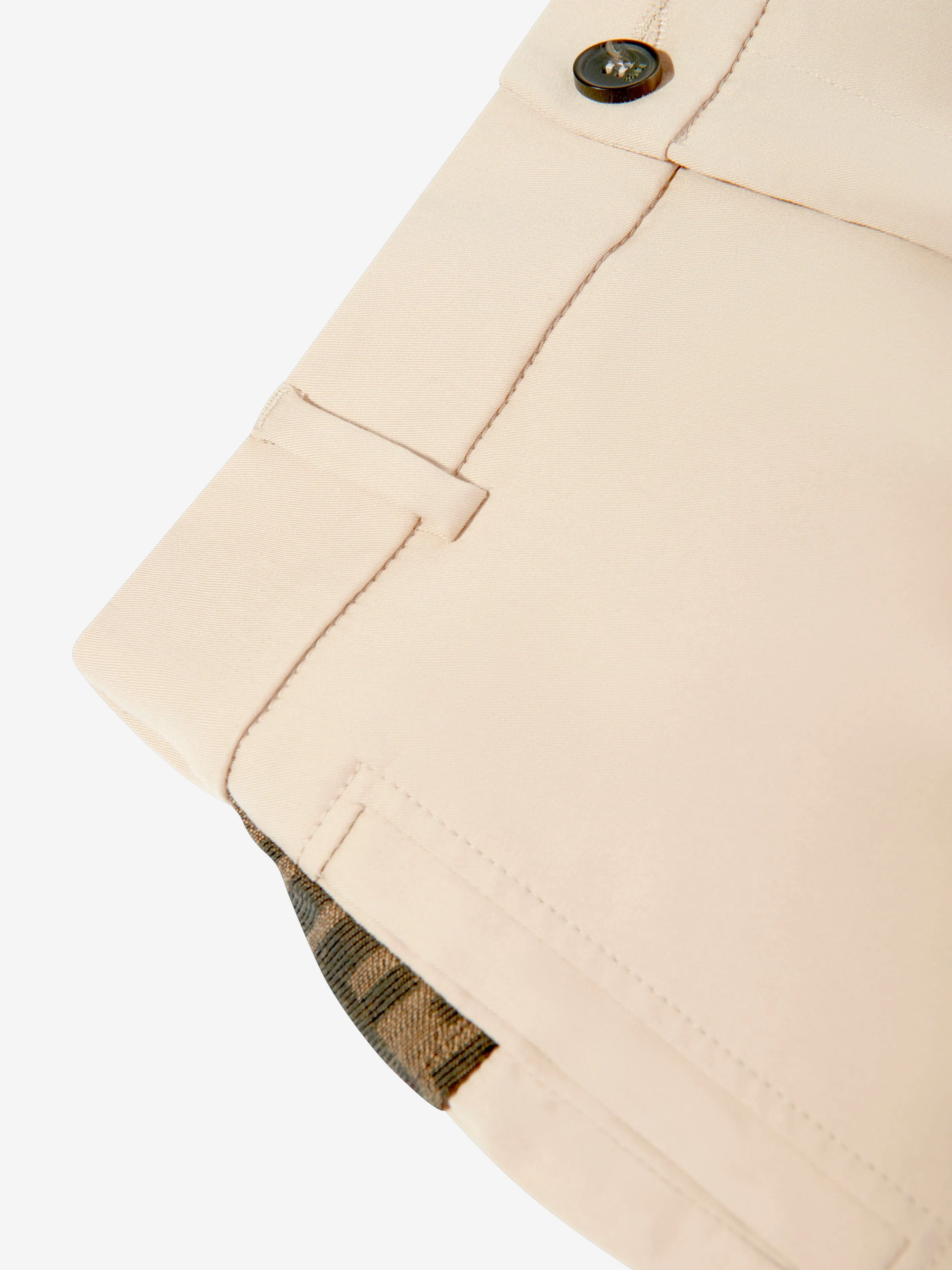 Boys Stretch Gabardine Trousers in Beige