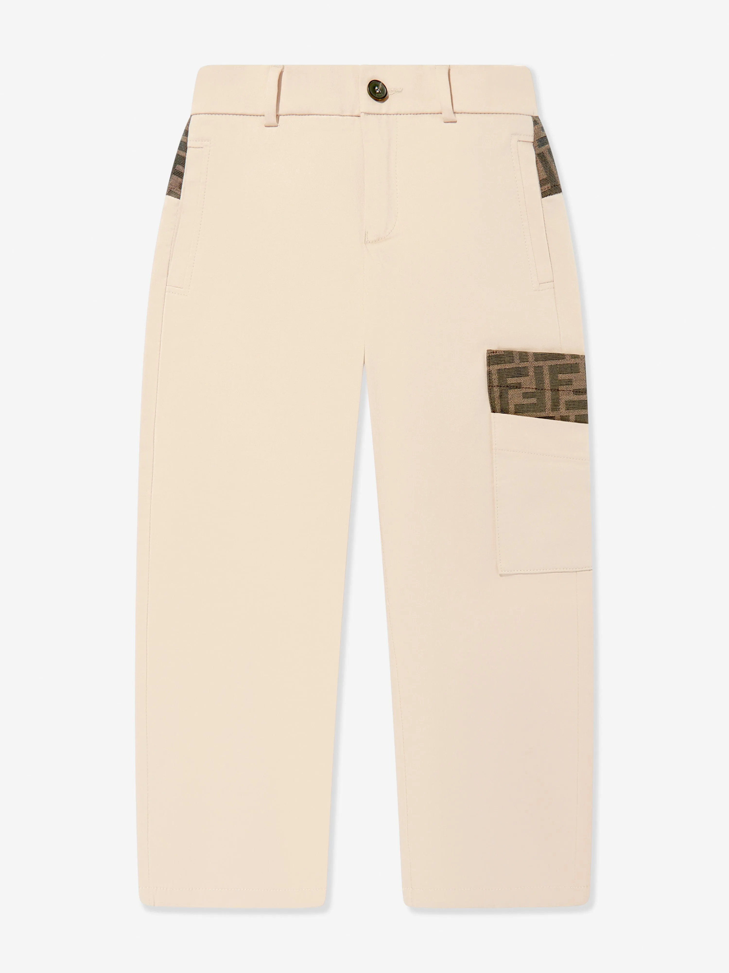 Boys Stretch Gabardine Trousers in Beige