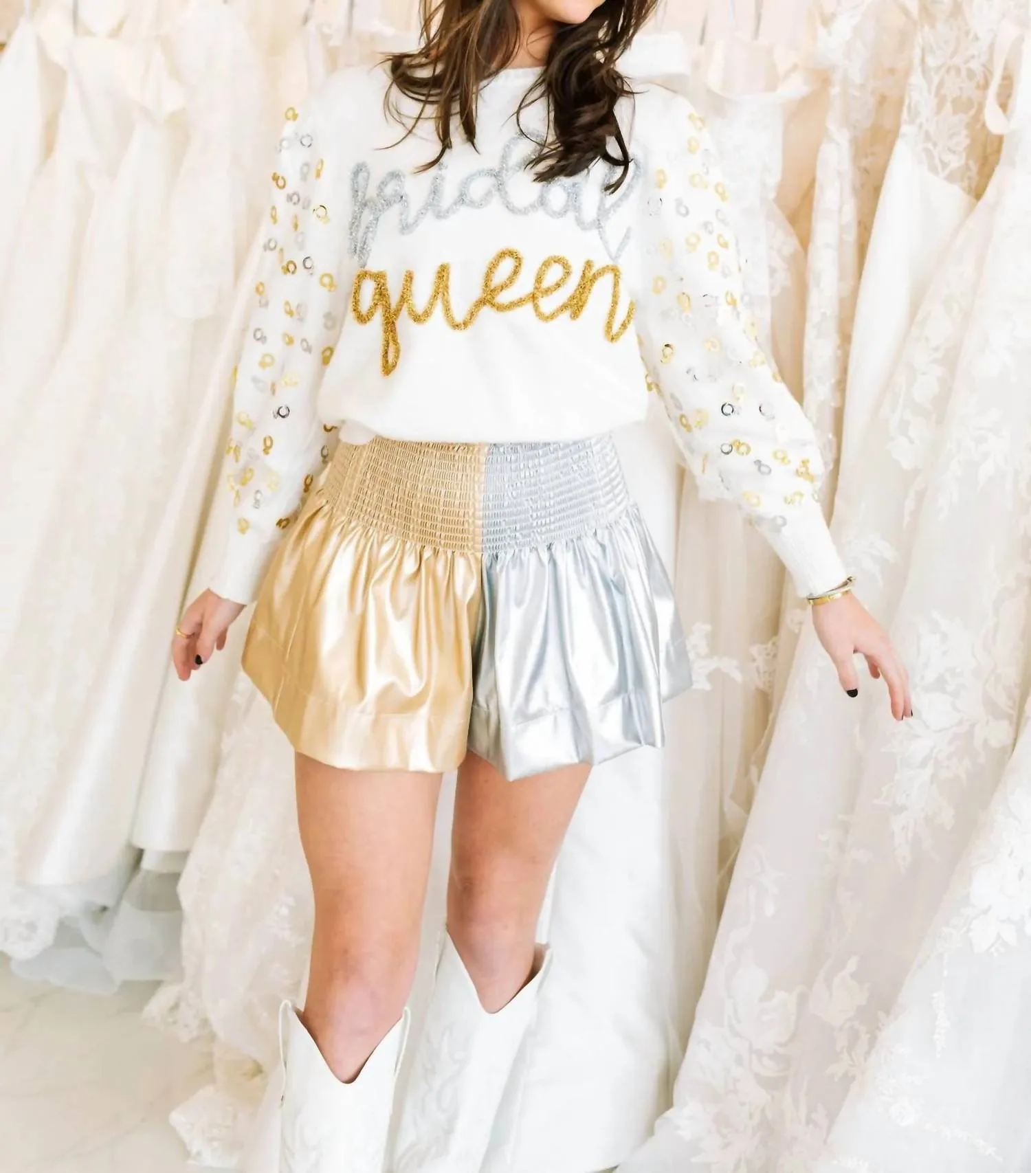 Bridal Sweater In Silver And Gold