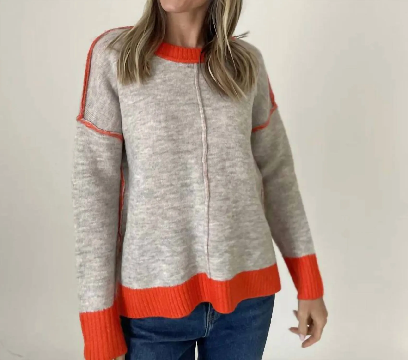 Bridget Sweater In Heather/orange