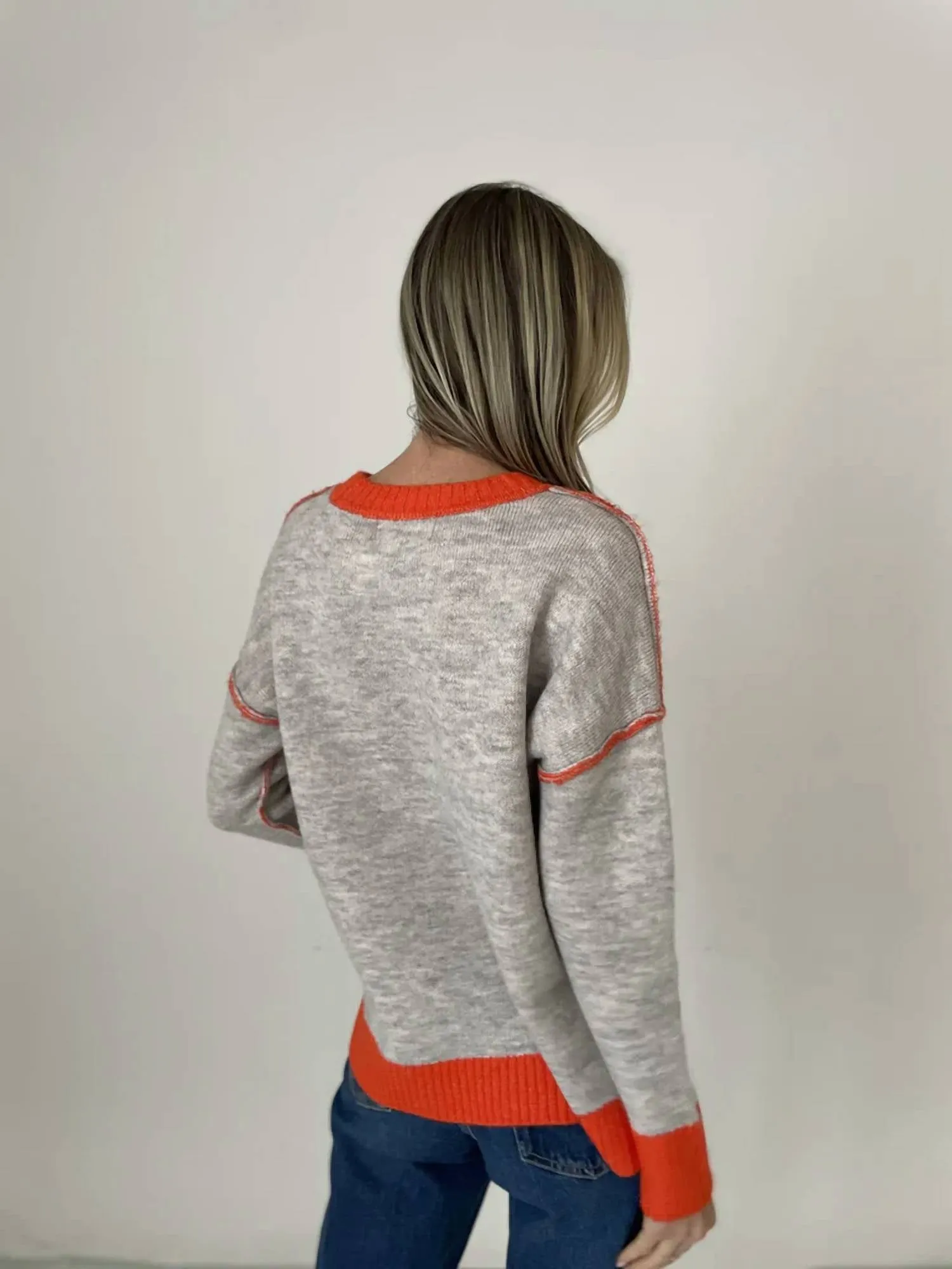 Bridget Sweater In Heather/orange