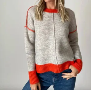 Bridget Sweater In Heather/orange